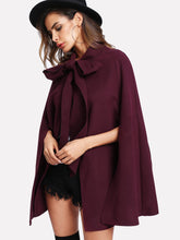 Load image into Gallery viewer, Slit Back Tied Front Cape Coat