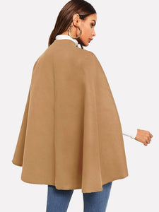 Single Button Cape Coat