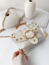 Load image into Gallery viewer, Studded Decor Clear Bag With Inner Pouch