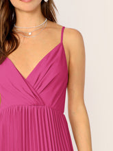 Load image into Gallery viewer, Surplice Neck Pleated Cami Dress