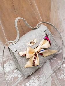 Pebble Detail Bow Tie Satchel Bag