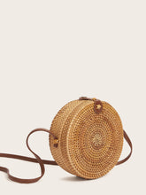 Load image into Gallery viewer, Round Shaped Woven Crossbody Bag