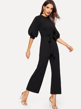 Load image into Gallery viewer, Balloon Sleeve Solid Straight Leg Jumpsuit