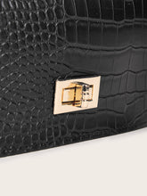 Load image into Gallery viewer, Twist Lock Croc Embossed Crossbody Bag