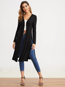 High Split Side Solid Coat