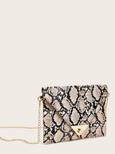 Load image into Gallery viewer, Twist Lock Snakeskin Print Chain Bag