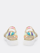 Load image into Gallery viewer, Open Toe Iridescent Chunky Platform Sole Sandals