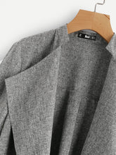 Load image into Gallery viewer, Drape Collar Roll Tab Sleeve Coat