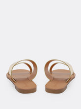 Load image into Gallery viewer, Metallic Mermaid Scale Double Band Slide Sandals