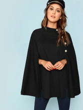 Load image into Gallery viewer, Buttoned Front Cape Coat