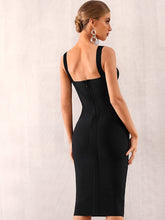 Load image into Gallery viewer, Adyce Solid Zip Back Bandage Slip Dress