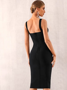 Adyce Solid Zip Back Bandage Slip Dress