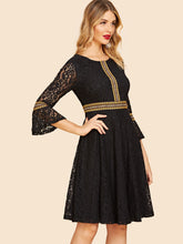 Load image into Gallery viewer, 50s Embroidered Tape Lace Flare Dress