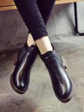 Load image into Gallery viewer, Side Buckle PU Elastic Ankle Boots