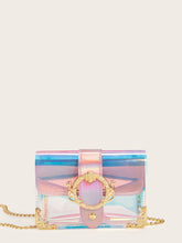 Load image into Gallery viewer, Buckle Detail Iridescent Chain Crossbody Bag