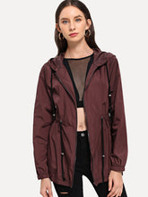 Load image into Gallery viewer, Zip Up Hooded Windbreaker Jacket