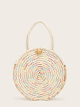 Load image into Gallery viewer, Ball Decor Weave Round Satchel Bag