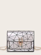 Load image into Gallery viewer, Geometric Print Chain Crossbody Bag