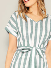 Load image into Gallery viewer, Block Striped Belt Dress