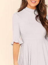 Load image into Gallery viewer, Bell Sleeve Ribbed Knit Midi Dress