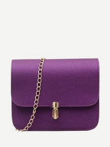 PU Flap Shoulder Bag With Chain