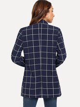 Load image into Gallery viewer, Dual Pocket Plaid Blazer