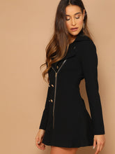 Load image into Gallery viewer, Double Breasted Zip Front Blazer Dress