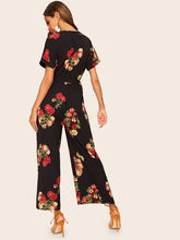 Load image into Gallery viewer, Floral Print Belted Jumpsuit