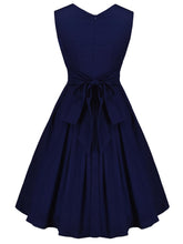 Load image into Gallery viewer, 50s Knot Zip Back Dress