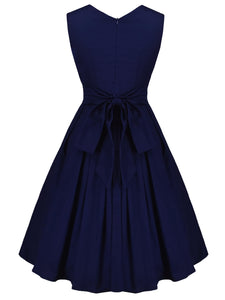 50s Knot Zip Back Dress