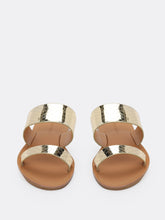 Load image into Gallery viewer, Metallic Mermaid Scale Double Band Slide Sandals