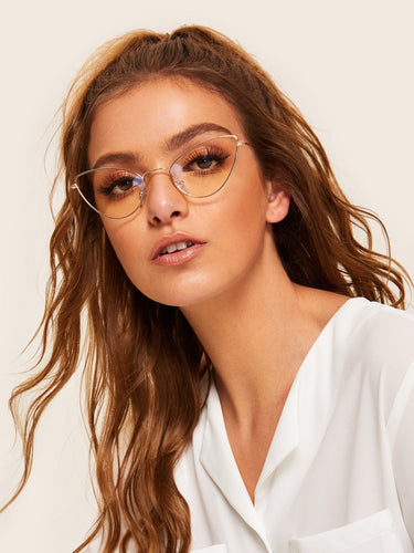 Metal Frame Cat Eye Glasses