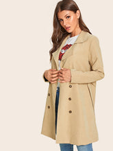 Load image into Gallery viewer, Double Breasted Belted Trench Coat