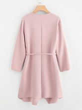 Load image into Gallery viewer, Waterfall Collar Pocket Front Wrap Coat