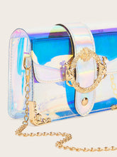 Load image into Gallery viewer, Buckle Detail Iridescent Chain Crossbody Bag