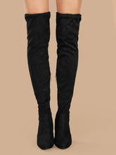 Load image into Gallery viewer, Heeled Over The Knee Stretch Boots