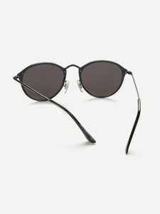 Mirror Lens Metal Frame Sunglasses