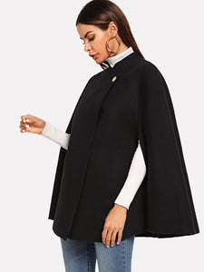 Single Button Cape Coat