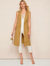 Load image into Gallery viewer, Self Tie Dual Pocket Suede Vest