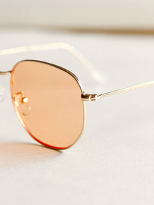 Metal Frame Tinted Lens Sunglasses