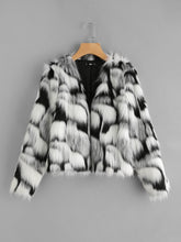 Load image into Gallery viewer, Two Tone Faux Fur Open Front Coat