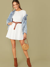 Load image into Gallery viewer, Bishop Sleeve Flare Hem Dress Without Belt