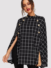 Load image into Gallery viewer, Double Button Mock Poncho Coat