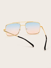 Load image into Gallery viewer, Full Rim Top Bar Ombre Lens Square Sunglasses