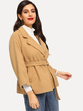 Load image into Gallery viewer, Woollen Blend Raglan Sleeve Belted Outerwear