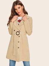 Load image into Gallery viewer, Double Breasted Belted Trench Coat