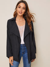 Load image into Gallery viewer, Open Front Split Back Belted Coat