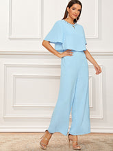 Load image into Gallery viewer, Pearls Beaded Neck Peekaboo Two Layer Jumpsuit