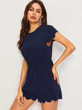 Load image into Gallery viewer, Scallop Edge Petal Sleeve Romper