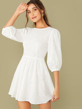 Load image into Gallery viewer, Bishop Sleeve Flare Hem Dress Without Belt